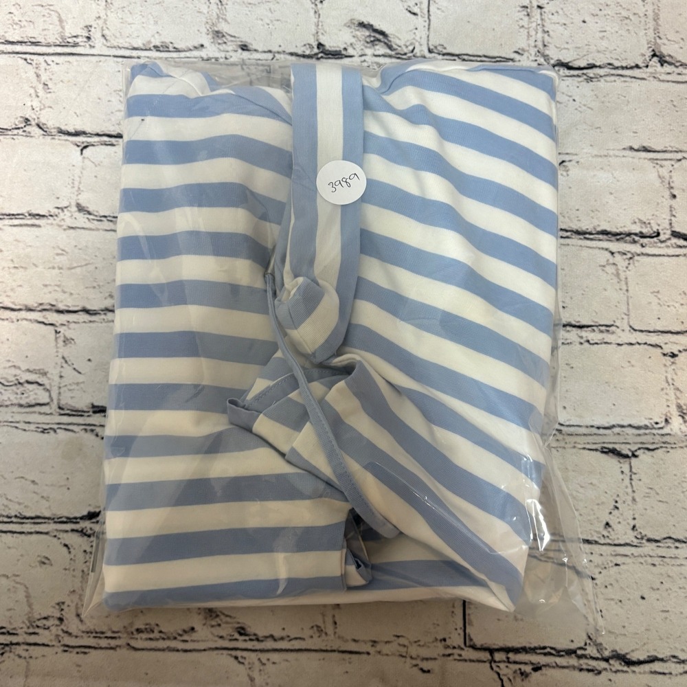 Tommy Bahama XS Blue White Striped Drawstring Waist Mini Dress Short Sleeve - Picture 8 of 8